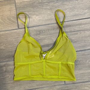 Auden Vibrant Green Mesh Bralette, Size medium